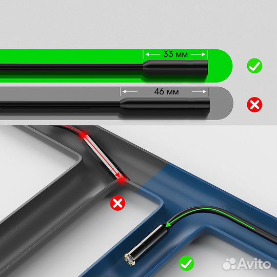 Эндоскоп lightning iPhone iPad, 8мм, 1280*960,2м