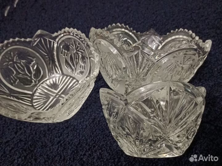 Хрустальная посуда СССР, вазочки, рюмки