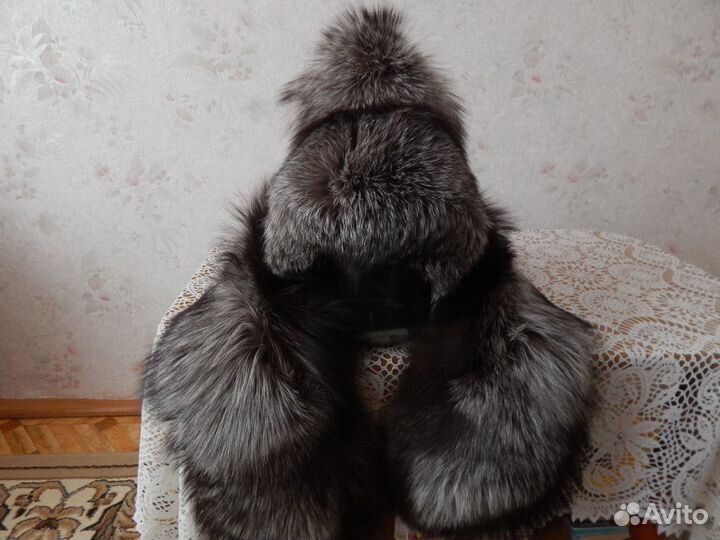 Меховой воротник + шапка эскимоска (чернобурка )