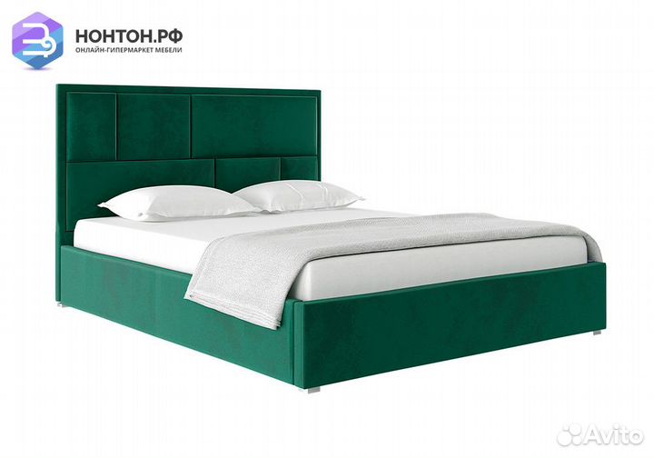 Кровать Стокгольм с подъемным механизмом велюр зел