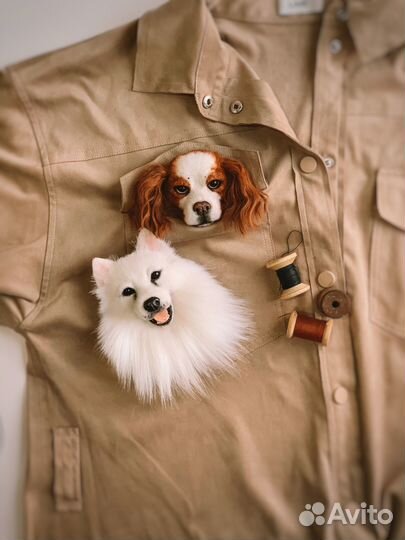 Брошь по фото собачки. Корги, Пекинес, шпиц и др