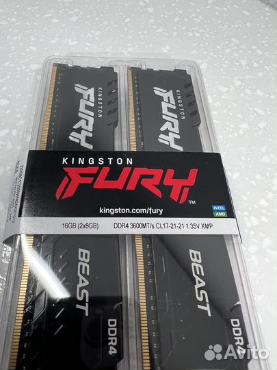 Оперативная память DDR4 Kingston Fury Beast 2x8 гб