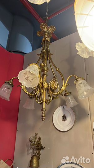 Люстра старинная бронза