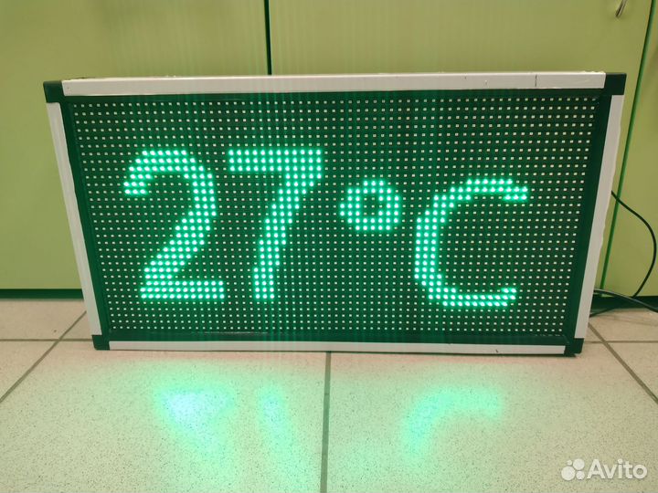 Светодиодное табло часы с температурой
