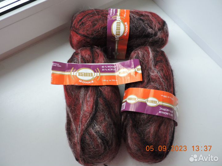 Пряжа для вязания: мохер, шерсть