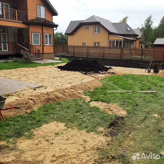 Вспашка земли, благоустройство участка