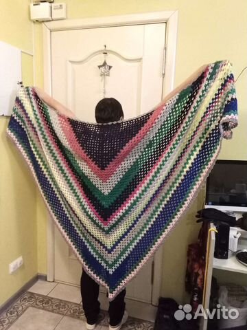 Платок шаль ручной вязки