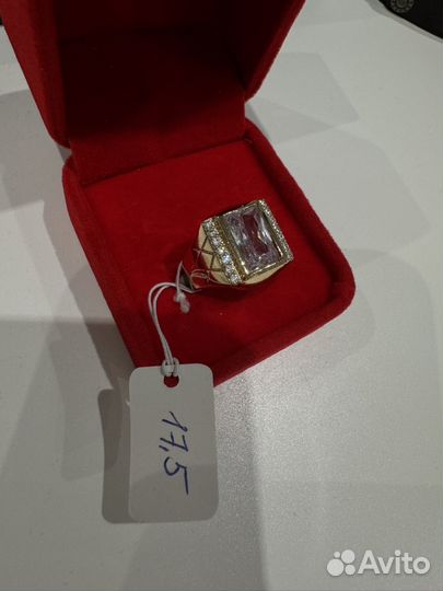 Кольцо мужское позолота