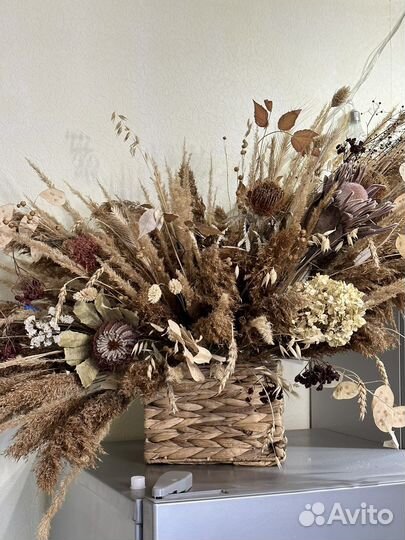 Сухоцветы композиция декор