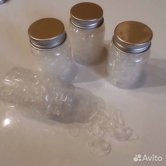 Резинки-невидимки силиконовые 200 шт в баночке