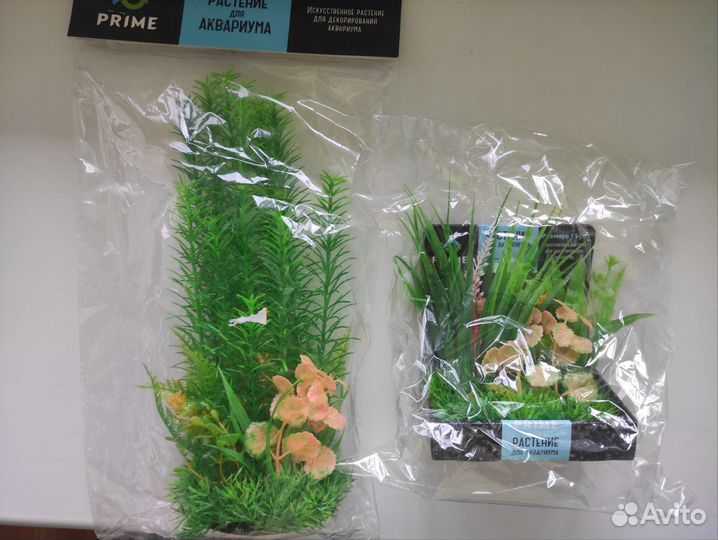 Декорации для аквариума, компрессор, растения
