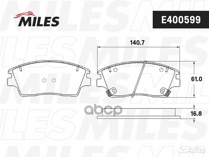 Колодки тормозные передние (Смесь Semi-Metallic