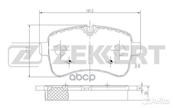 Колодки задние Iveco/Zekkert/ BS2822 Zekkert