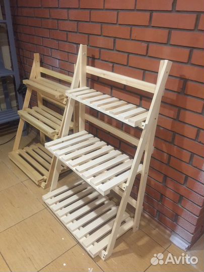 Стеллаж деревянный складной