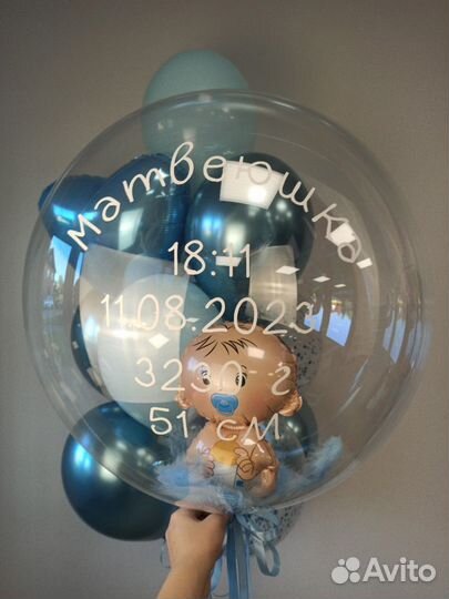 Гелиевые шары и цветы