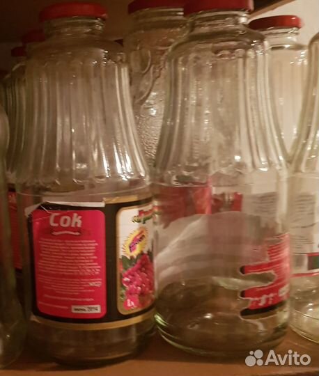 Стеклянная бутылка под сок 1л