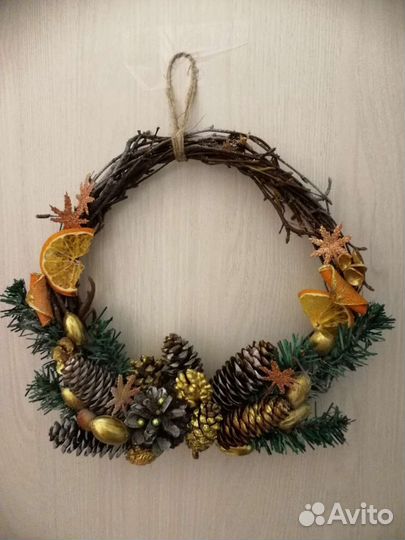 Новогодний Эко венок, поделка для детского сада