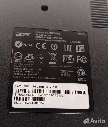 Ноутбук Acer E5-521 series (ет 53759)