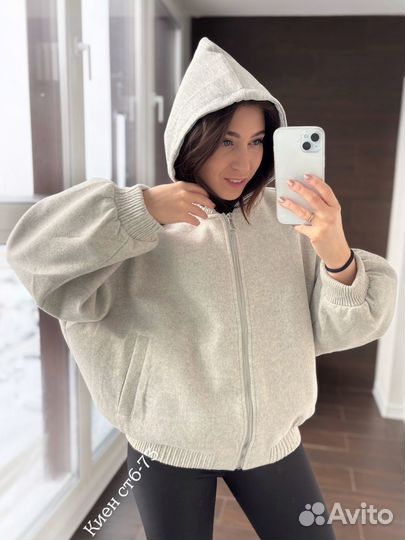 Бомбер утепленный оверсайз