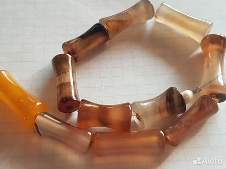 Бусины для рукоделия набор, агат, оникс