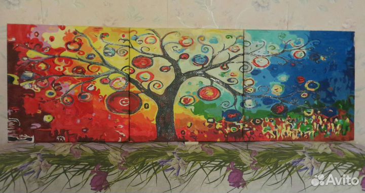 Декоративное панно (3 постера) в стиле Г. Климта