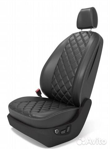 Авточехлы из экокожи 3D Ромб - Toyota Camry XV70