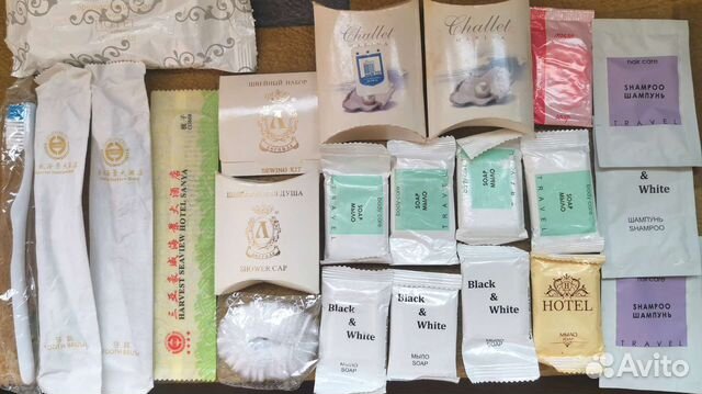 Одноразовые в саше шампунь мыло расческа бритва