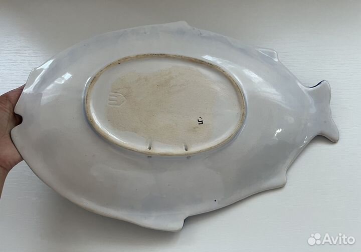 Блюдо большое керамика рыба