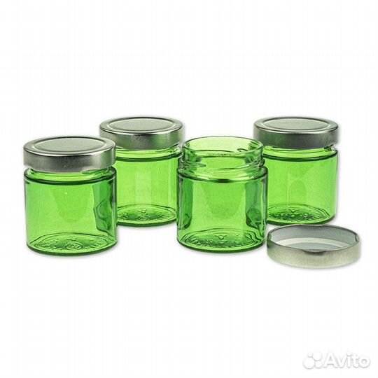 4 шт. Баночка для свечей 200 мл. (D66, зелёная) с