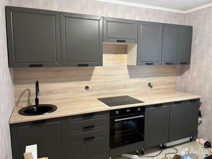 Кухонный гарнитур серый модульный новый