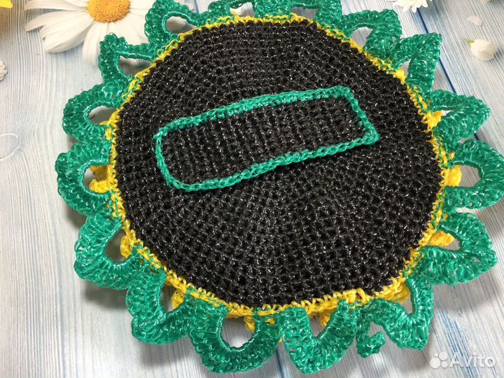 Круглые мочалки «Подсолнух и цветок»