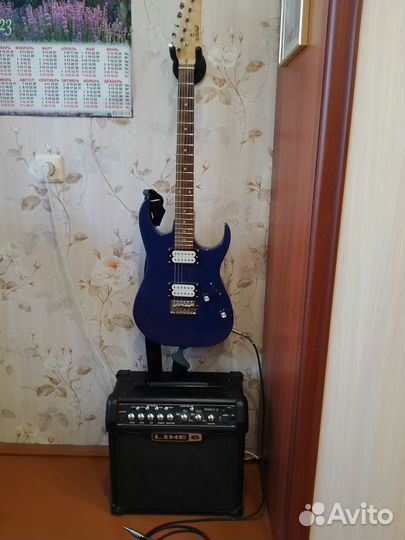 Электрогитара с комбиком бу