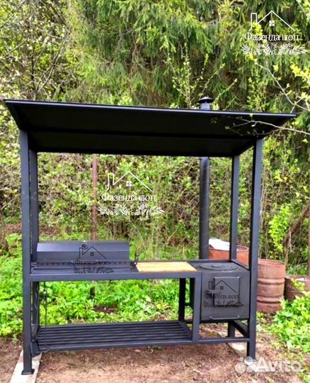 Мангал лофт с печью под казан