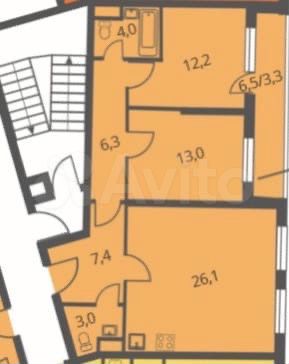 2-к. квартира, 75,3 м², 7/25 эт.