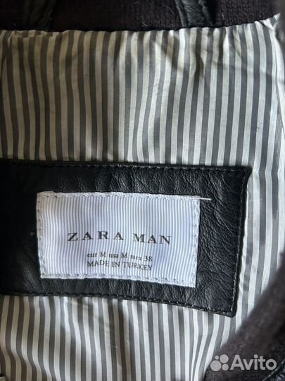 Кожаная куртка zara натуральная