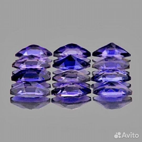 Иолит натуральный 2,27Ct 6х3мм 12шт VVS Маркиза