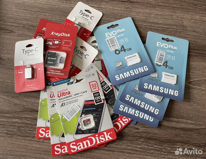 Карты памяти Micro SD и переходники Type-C - USB 3