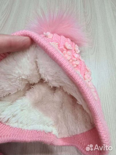 Шапка тёплая на девочку 1г