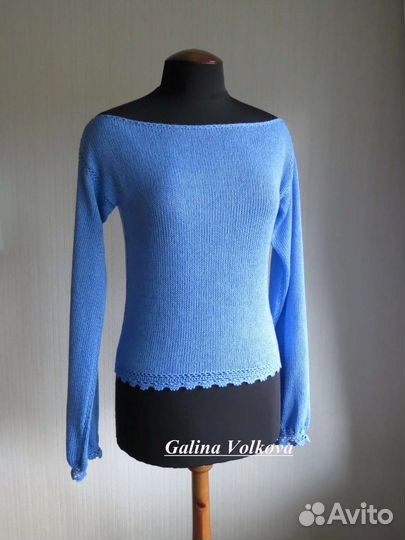 Джемпер голубой. Ручная работа