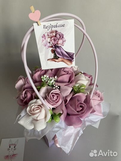 Букет из мыльных роз, цветы с доставкой