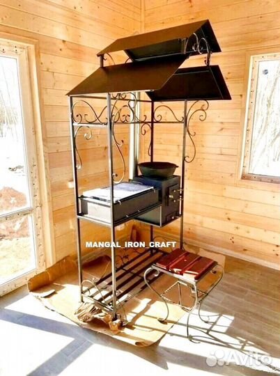 Мангал с печкой под казан