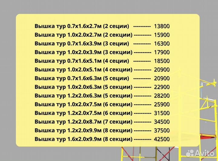 Вышка тура 2,0 / 17,1м высота