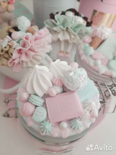 Банки стеклянные с декором из полимерной глины