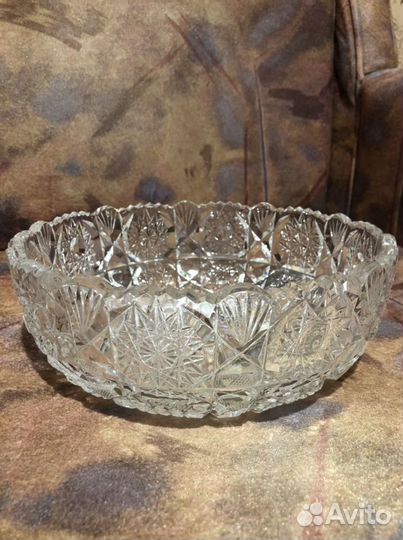Ваза хрустальная СССР для фруктов (салатник)