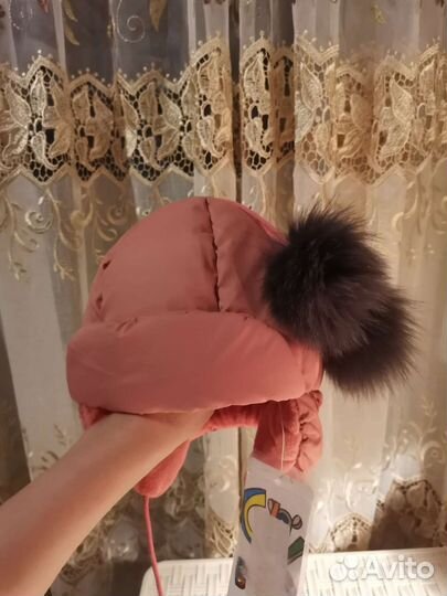 Шапочки детский зима натуральный мех