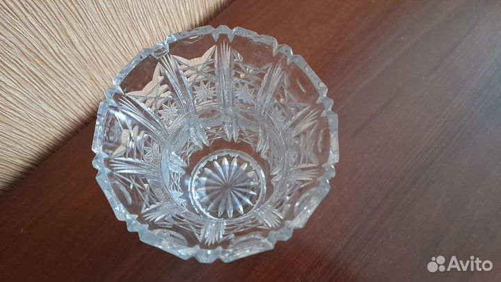 Хрустальная ваза большая,Богемия, 60-70 годы,ссср