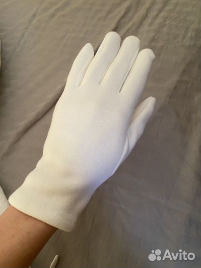 Вязаный ободок, перчатки, митенки