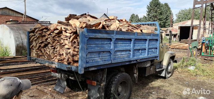 Дрова сухие, горбыль лиственный, пиленый, отлет