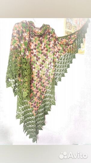 Шаль платок ручная вязка