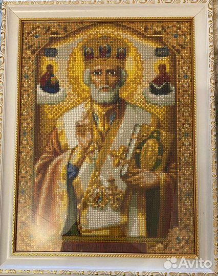 Икона николай чудотворец(освещенная)